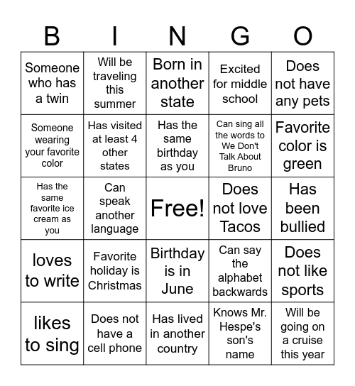 END OF YEAR Bingo Card