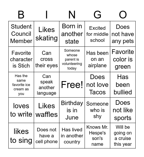 END OF YEAR Bingo Card