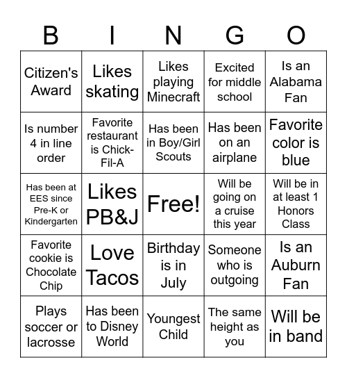 END OF YEAR Bingo Card