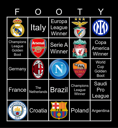 Football Bingo Card