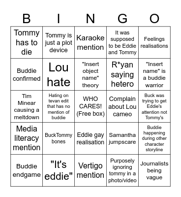 BOB Bingo Card