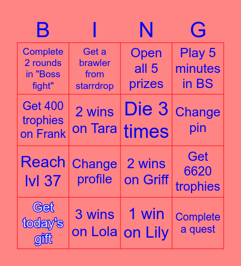 BS Bingo Card