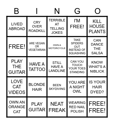 JAMES PLACE Bingo Card