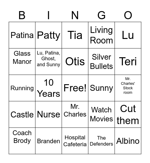 Ghost Bingo Card