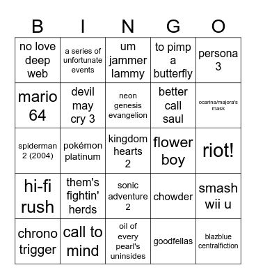 influential mida media Bingo Card