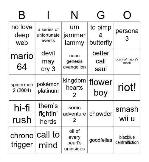influential mida media Bingo Card