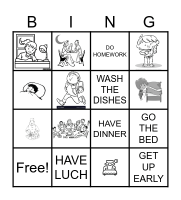 DAILY ROUTINES Bingo Card