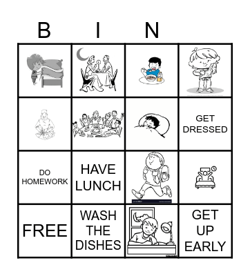 DAILY ROUTINES Bingo Card