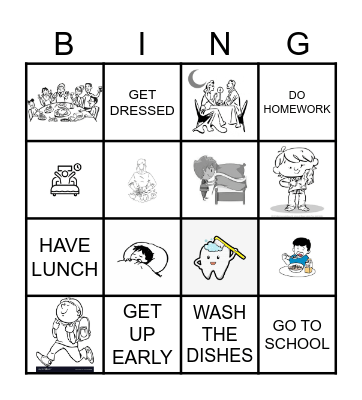 DAILY ROUTINES Bingo Card