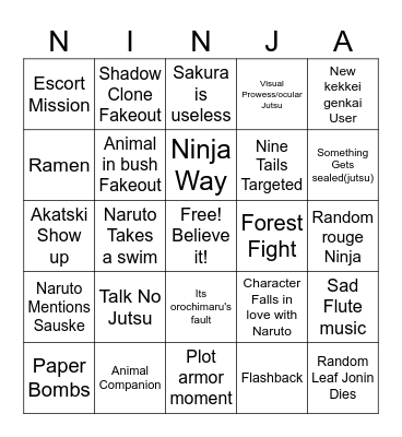 Village Hidden in the Filler Bingo Card