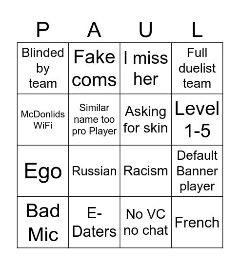 Bingo Card