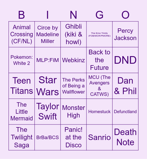 jess bingo Card