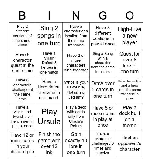 Ursula's Return, pt1 Bingo Card