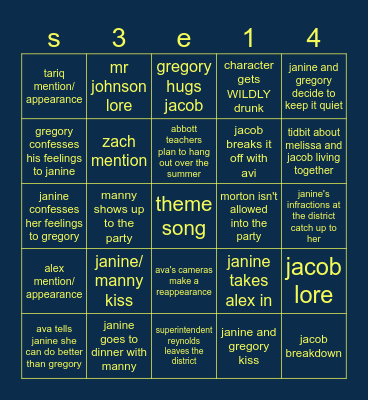 abbott elementary: "party" predictions Bingo Card