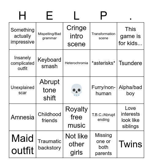 Gacha Life Bingo Card