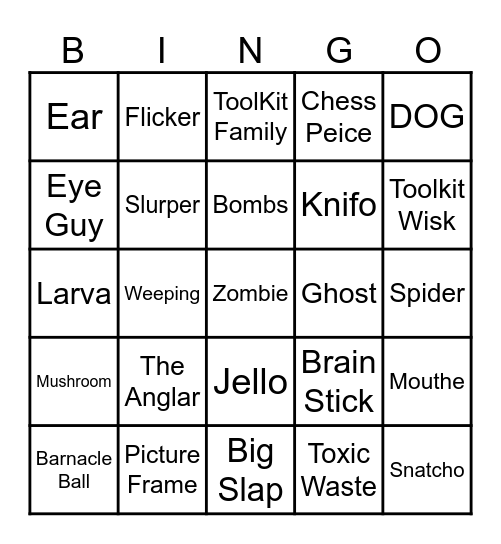Content Warning Bingo Card
