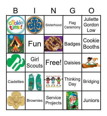 GIRL SCOUTS Bingo Card