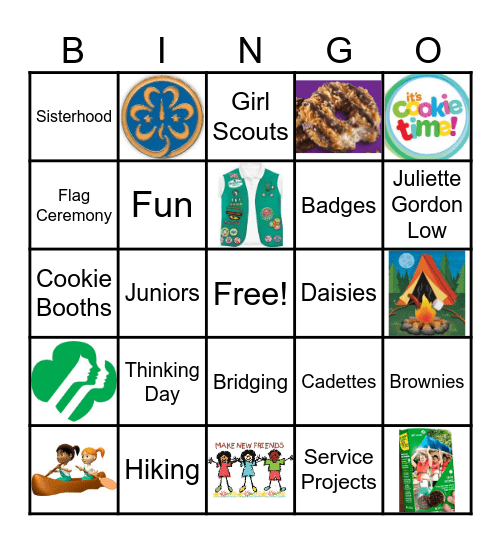 GIRL SCOUTS Bingo Card