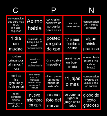 Bingo del estado actual de CPN (IMPOSIBLE) Bingo Card