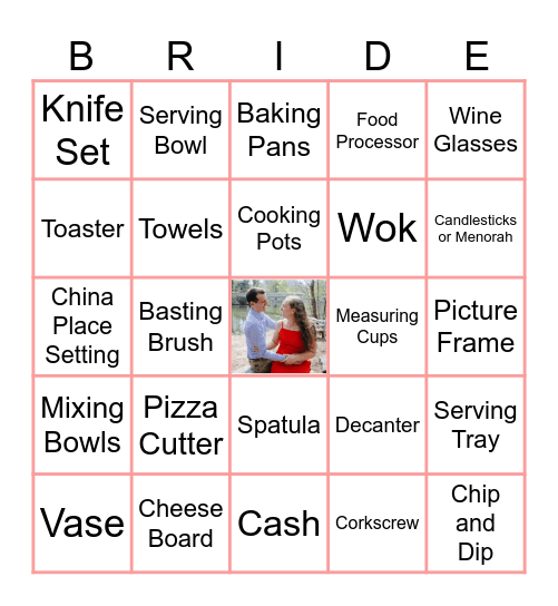 Shower Bingo Card