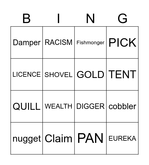 eureka Bingo Card