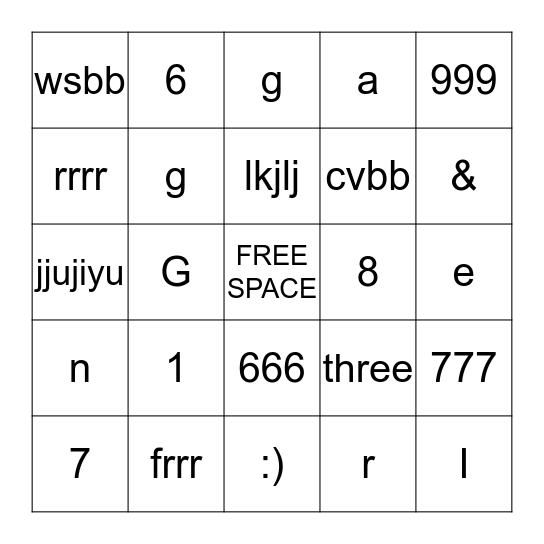 Bingo Card