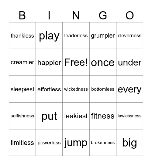 Macqlit Bingo Card