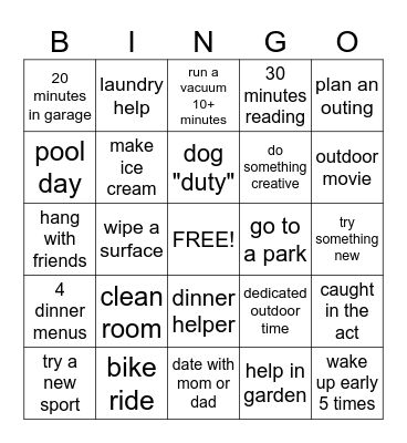 Summer 2024 Bingo Card