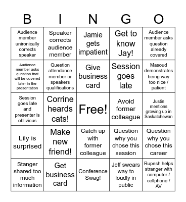 Cenovus Conference Bingo Card