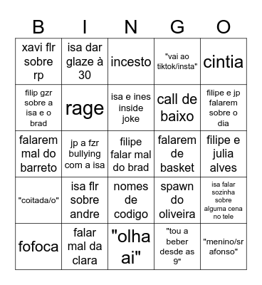 CALL Bingo Card