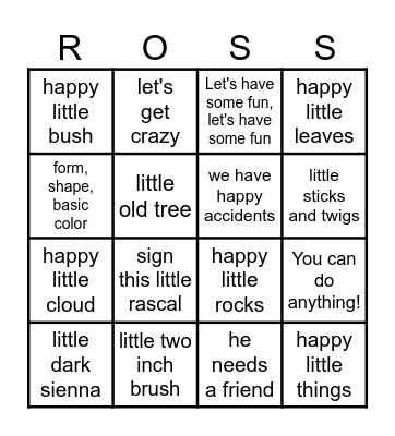 BOB ROSS BINGO Card