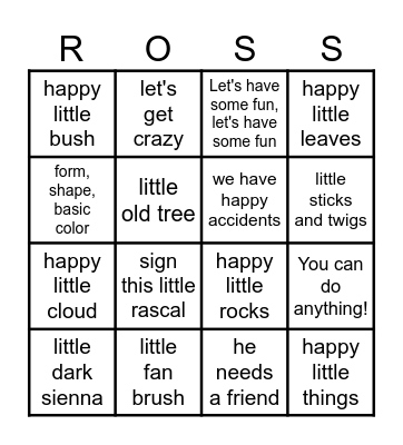 BOB ROSS BINGO Card
