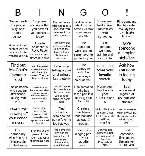 6C Bingo Card