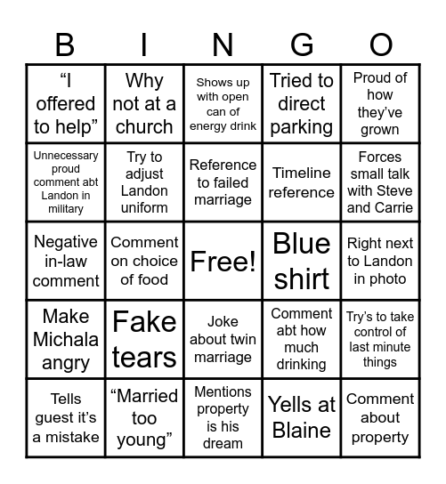 Matthew bingo Card