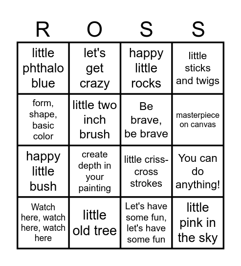 BOB ROSS BINGO Card