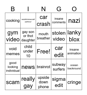 insta bingo Card