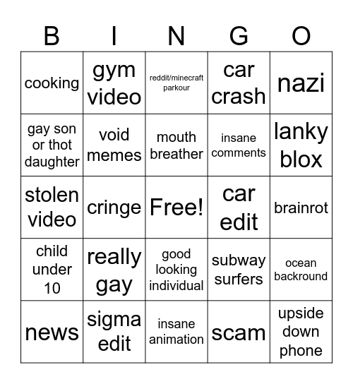 insta bingo Card