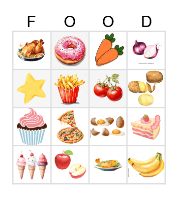 Food Bingo | Young Learners Bingo Card