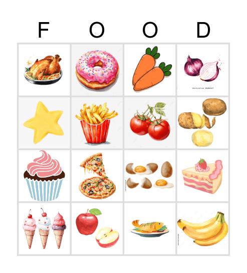 Food Bingo | Young Learners Bingo Card