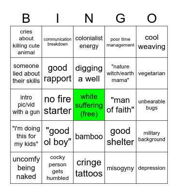 NAKEY & AFEARED Bingo Card