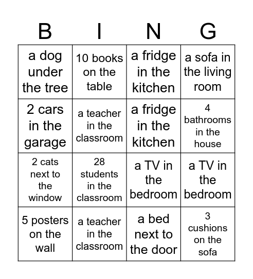 There is - There are Bingo Card