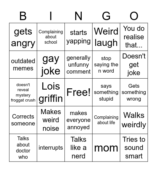 lois bingo Card