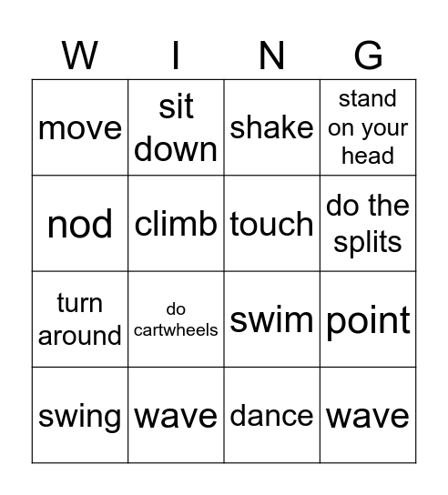 PT 2 Bingo Card