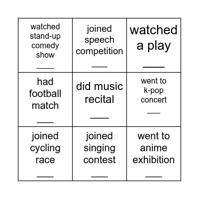 Find Someone Who Bingo Card