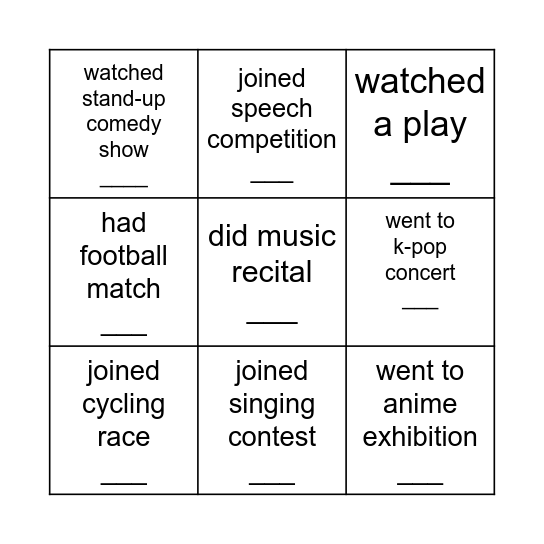 Find Someone Who Bingo Card