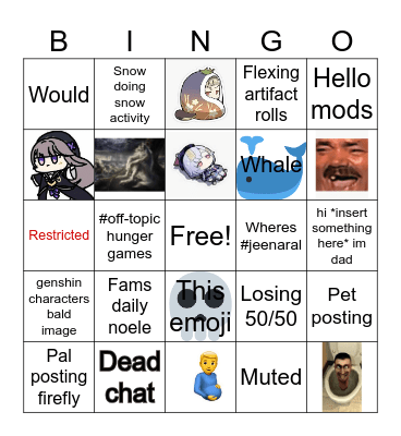 Off topic low quality bingo Card