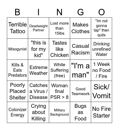 Naked & Afaird 2.2 Bingo Card