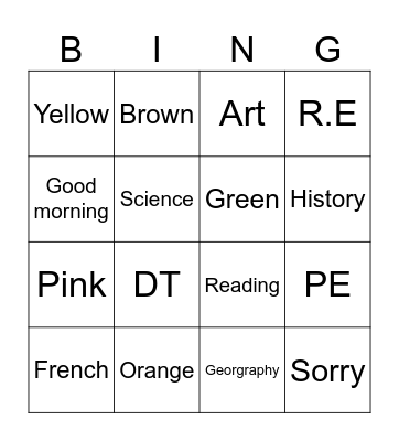 BSL Bingo Card