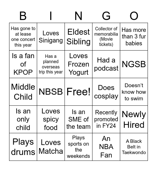 MEC Bingo Card