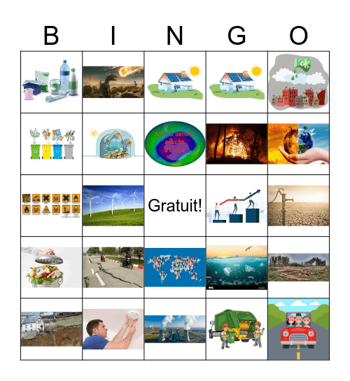 D'accord 2 Unité 6 Sauvons la Planète Bingo Card